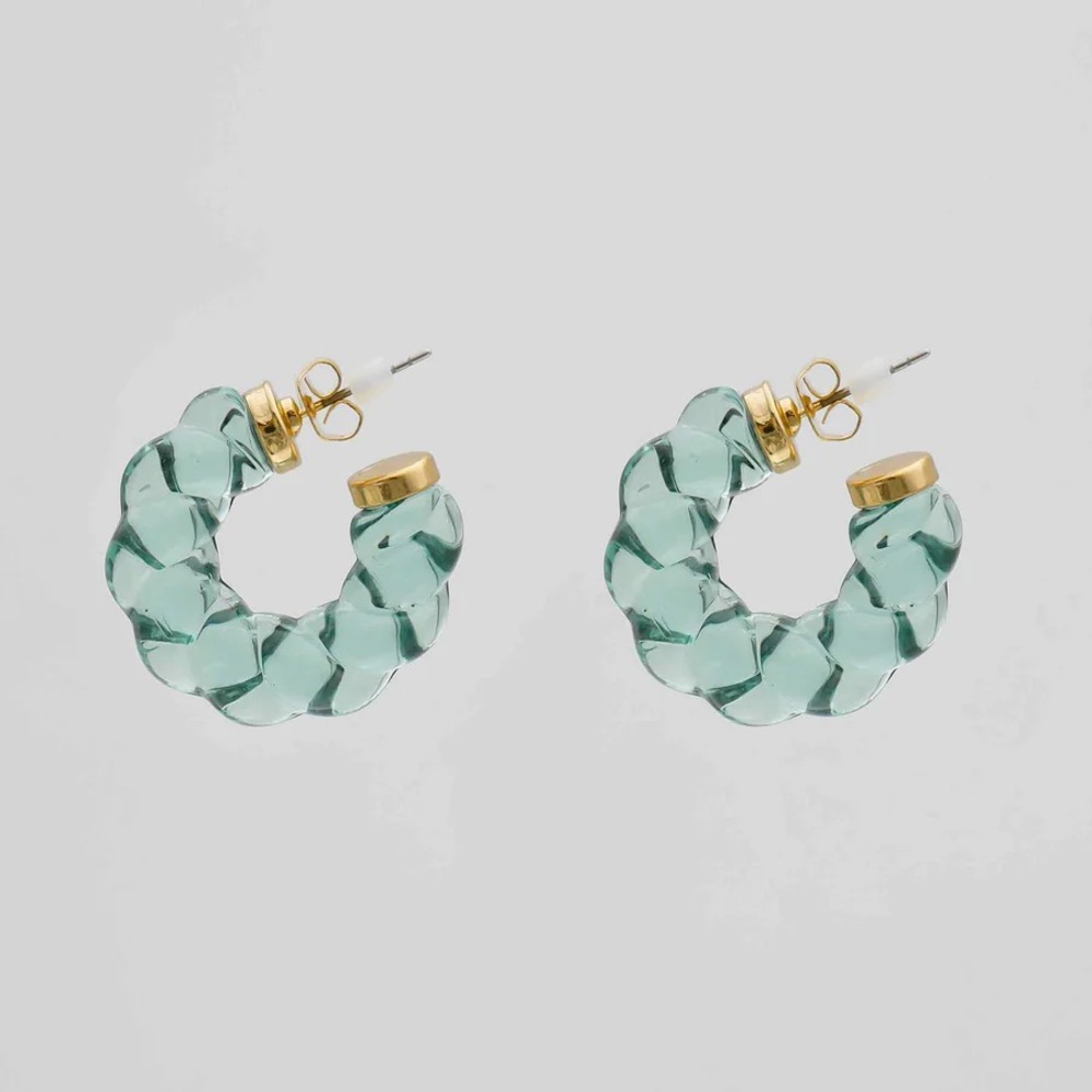 Twisted Jelly Like Design Hoop Earrings*Chunky Hoops*Waterproof and Sweatproof